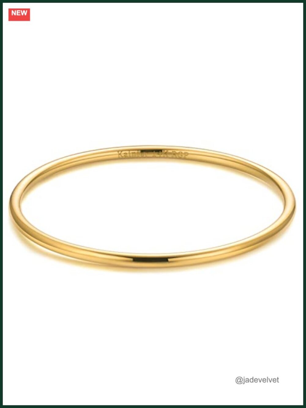14K Gold Plated Bracelet Stainless Steel Thin Round Bangle Stackable Women